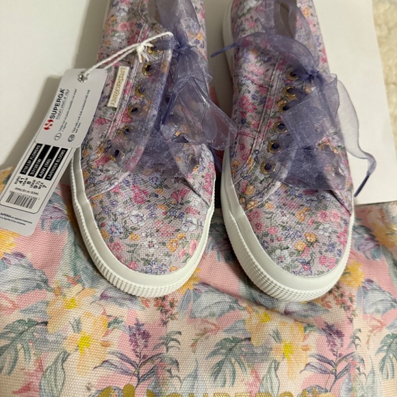 NWT Superga x LoveShackFancy Low Top Floral Sneaker - Picture 2 of 4